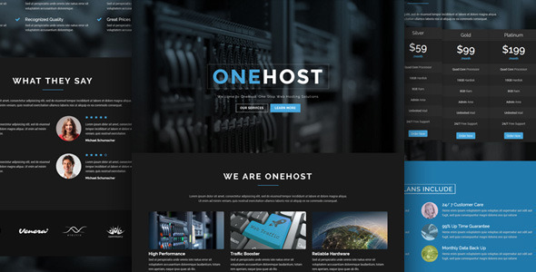 Onehost - Responsive Hosting Joomla Template